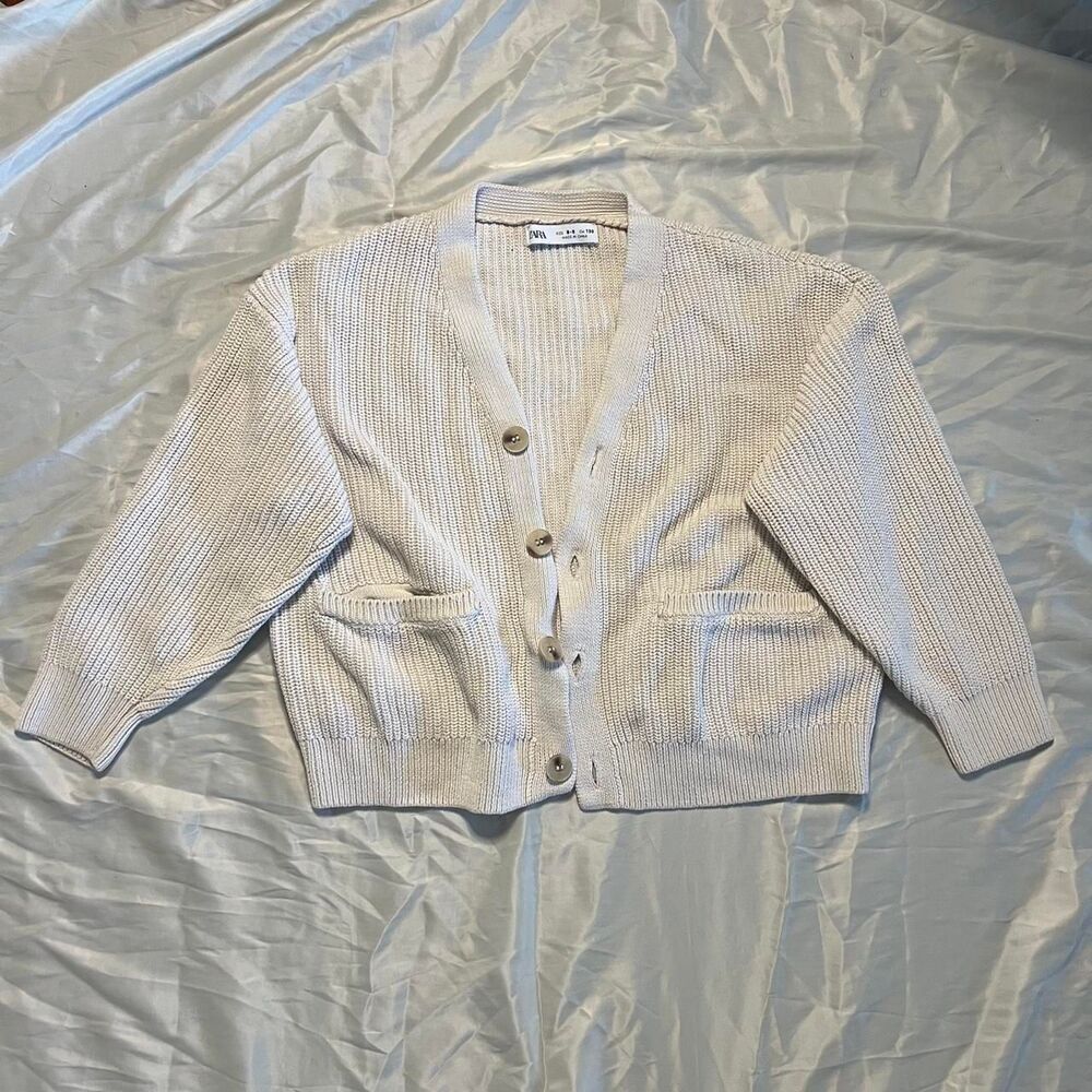 zara cropped knit cardigan